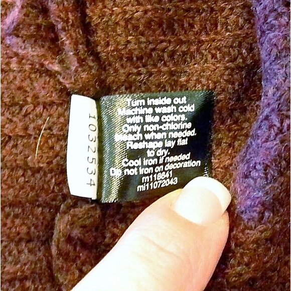 Lane Bryant 18/20 Burgundy Knit Sweater 3/4 Dolman Sleeves Iridescent Beads VGUC - Picture 7 of 9